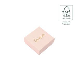 Caja de cartón fsc® para pendientes color rosa 50x50x23 mm F40-RC