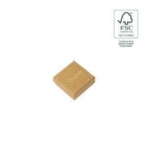 Caja de cartón fsc® para pendientes color kraft 50x50x23 mm F40-K