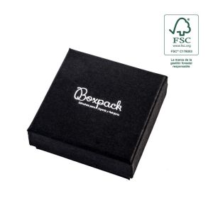 Caja de cartón fsc® para pendientes o conjunto color negro 65x65x29 mm F61-N