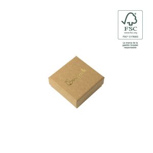 Caja de cartón fsc® para pendientes o conjunto color kraft 65x65x29 mm F61-K