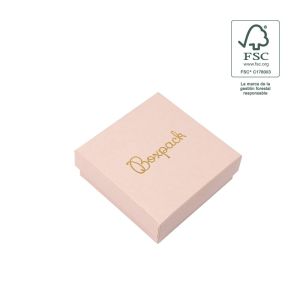 Caja de cartón fsc® para colgante o conjunto color rosa 86x86x33 mm F81-RC