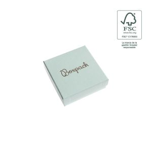 Caja de cartón fsc® para colgante o conjunto color aguamarina 86x86x33 mm F81-AQ