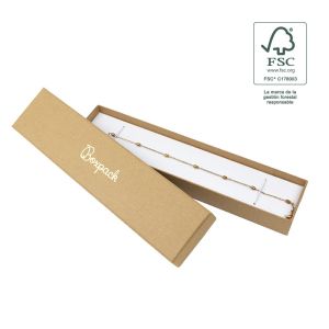 Caja de cartón fsc® para pulsera color kraft 233x53x27 mm F51-K