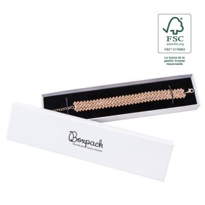 Caja de cartón fsc® para pulsera color blanco 233x53x27 mm F51-B