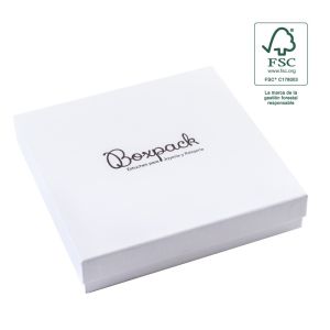 Caja de cartón fsc® para collar o conjunto color blanco 167X167x33 mm F18-B