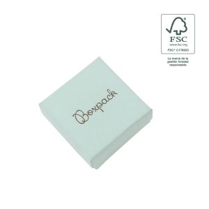 Caja de cartón fsc® para pendientes color aguamarina 50x50x23 mm F40-AQ