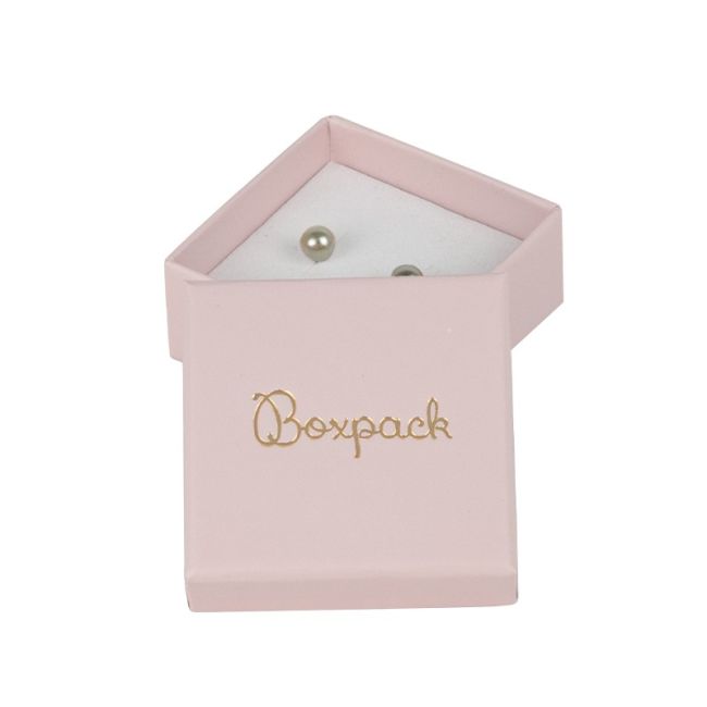 Cartón para pendientes de joyería y bisutería 50x50x23 mm color rosa cuarzo PI-40