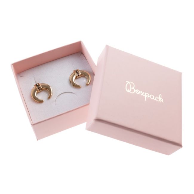 Cartón para pendientes o conjunto de joyería y bisutería 65x65x29 mm color rosa cuarzo PI-61