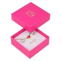 Caja de cartón fucsia pendientes o conjunto de joyería bisutería y joyas 65x65x29 mm. FX-61