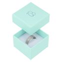 Caja de cartón para anillo o pendientes de joyería y bisutería color aguamarina aq-42