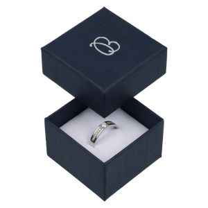 Caja de cartón para anillo o pendientes 51x51x33 mm color azul ep-42