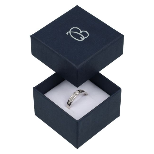 Caja de cartón para anillo o pendientes 51x51x33 mm color azul ep-42