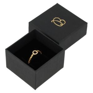 Caja de cartón para anillo o pendientes 51x51x33 mm color negro ep-42-n