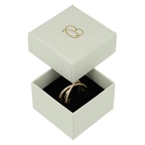 Caja de cartón para anillo o pendientes de joyería y bisutería color gris ST-42