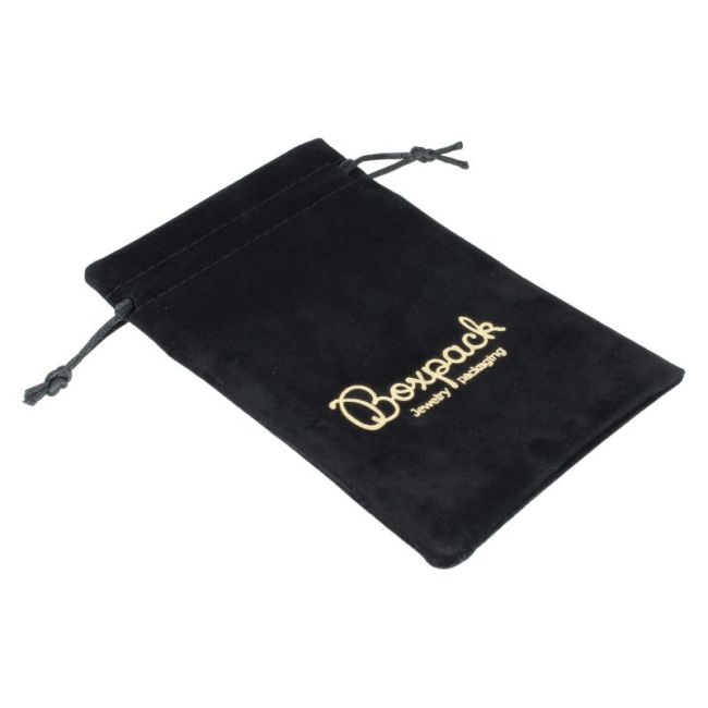 Bolsa de antelina para joyeia y bisuteria color negro 120x180 Mm. A-306-N