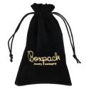 Bolsa de antelina para joyeia y bisuteria color negro 120x180 Mm. A-306-N
