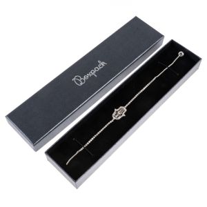 Caja de cartón para pulsera de joyería y bisutería 233x53x27 mm color gris q-51-g