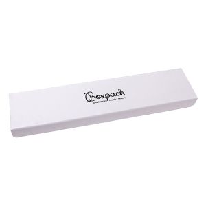 Caja de cartón para pulsera de joyería y bisutería  233x53x23 Mm color blanco texturizado mp-50