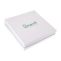 Caja de cartón blanca y aguamarina para collar o colgante de joyería, bisutería y joyas 168X168X38 Mm SA-18-AQ