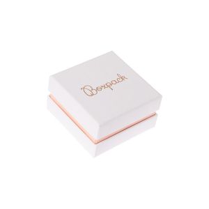 Caja de cartón blanca y rosa para pendientes o conjunto de joyería, bisutería y joyas 65x65x38 Mm SA-61-RS