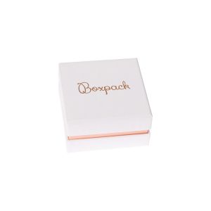Caja de cartón blanca y rosa para pendientes o conjunto de joyería, bisutería y joyas 65x65x38 Mm SA-61-RS