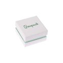 Caja de cartón blanca y aguamarina para pendientes o conjunto de joyería, bisutería y joyas 65x65x38 Mm.  SA-61-AQ