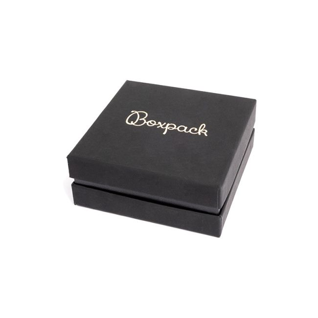 Caja de cartón blanca y negra para colgante o conjunto de joyería, bisutería y joyas 87x87x38 Mm.  SA-81-N