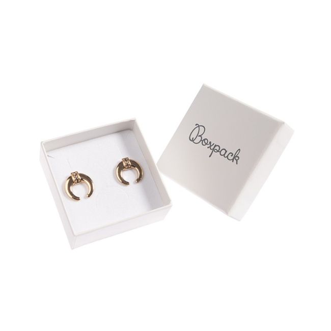 Caja de cartón para juego de pendientes de joyería y bisutería 65x65x29 mm color marfil iv-61