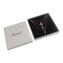 Caja de cartón para collar o conjunto de joyería y bisutería color gris ST-18