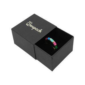 Caja de cartón para anillo o pendientes color negro 48x48x33 mm SL-42-N-N