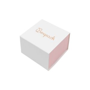 Caja de cartón para anillo o pendientes color blanco 48x48x23 mm SL-42-B-RS