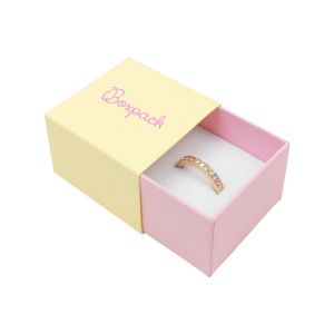 Caja de cartón para anillo o pendientes color amarillo 48x48x23 mm SL-42-AM-RS