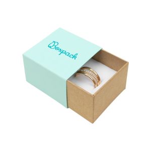 Caja de cartón para anillo o pendientes color aguamarina 48x48x33 mm SL-42-AQ-K
