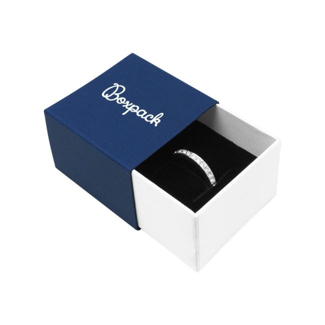 Caja de cartón para anillo o pendientes color azul 48x48x33 mm SL-42-A-B