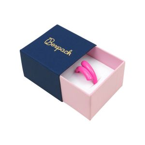 Caja de cartón para anillo o pendientes color azul 48x48x33 mm SL-42-A-RS
