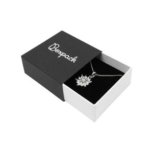Caja de cartón para pendientes o conjunto color negro 62x62x28 mm SL-61-N-B