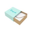 Caja de cartón para pendientes o conjunto color aguamarina 62x62x28 mm SL-61-AQ-K