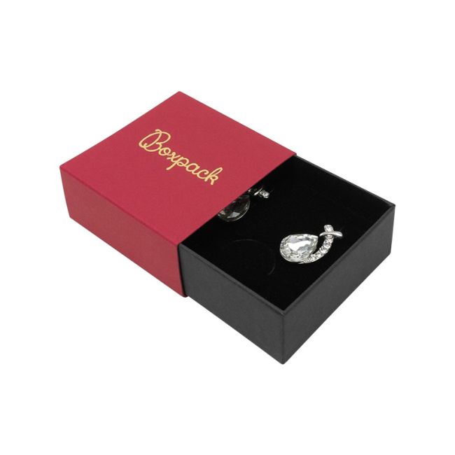 Caja de cartón para pendientes o conjunto color rojo 62x62x28 mm SL-61-R-N