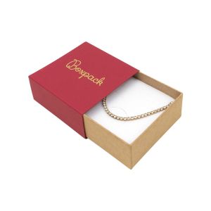 Caja de cartón para pendientes o conjunto color rojo 62x62x28 mm SL-61-R-K