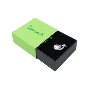 Caja de cartón para pendientes o conjunto color verde 62x62x28 mm SL-61-VE-N