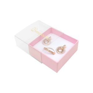 Caja de cartón para pendientes o conjunto color transparente 62x62x28 mm SL-61-TR-RS
