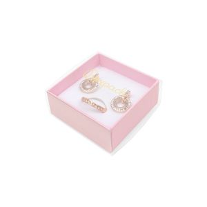 Caja de cartón para pendientes o conjunto color transparente 62x62x28 mm SL-61-TR-RS