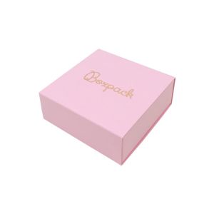 Caja de cartón para colgante o conjunto color rosa 83x83x33 mm SL-61-RS-RS