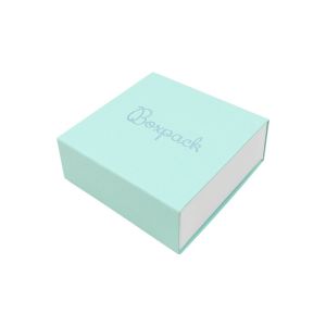 Caja de cartón para colgante o conjunto color aguamarina 83x83x33 mm SL-81-AQ-B