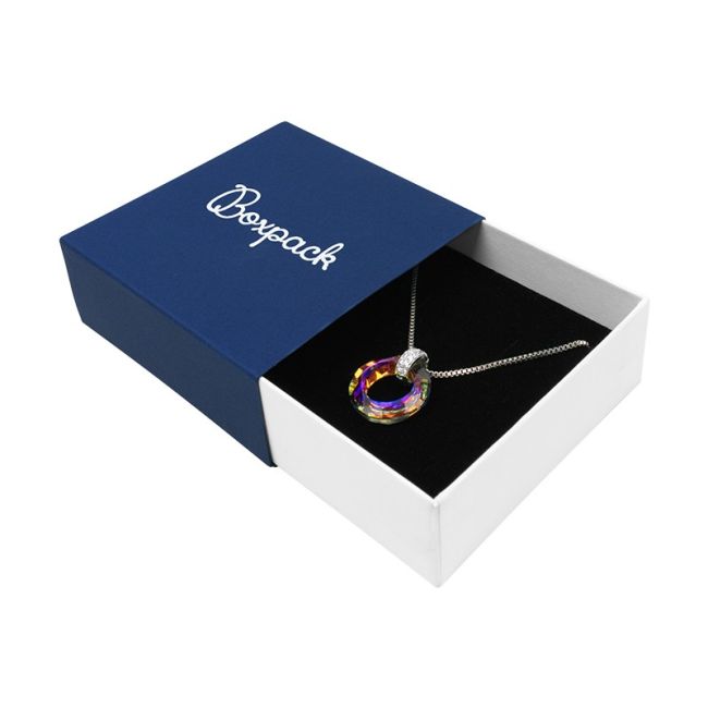 Caja de cartón para colgante o conjunto color azul 83x83x33 mm SL-81-A-B