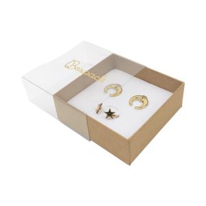 Caja de cartón para colgante o conjunto color transparente 83x83x33 mm SL-81-TR-K