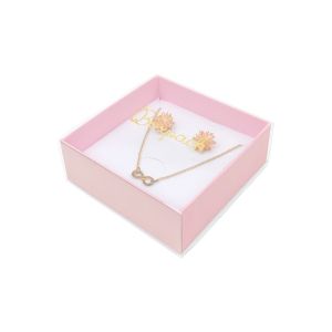 Caja de cartón para colgante o conjunto color transparente 83x83x33 mm SL-81-TR-RS