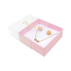 Caja de cartón para colgante o conjunto color transparente 83x83x33 mm SL-81-TR-RS