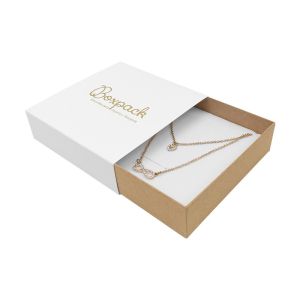 Caja de cartón para collar o conjunto color blanco 116x116x33 mm SL-17-B-K
