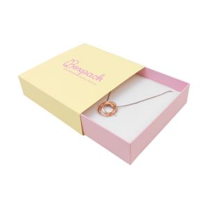 Caja de cartón para collar o conjunto color amarillo 116x116x33 mm SL-17-AM-RS